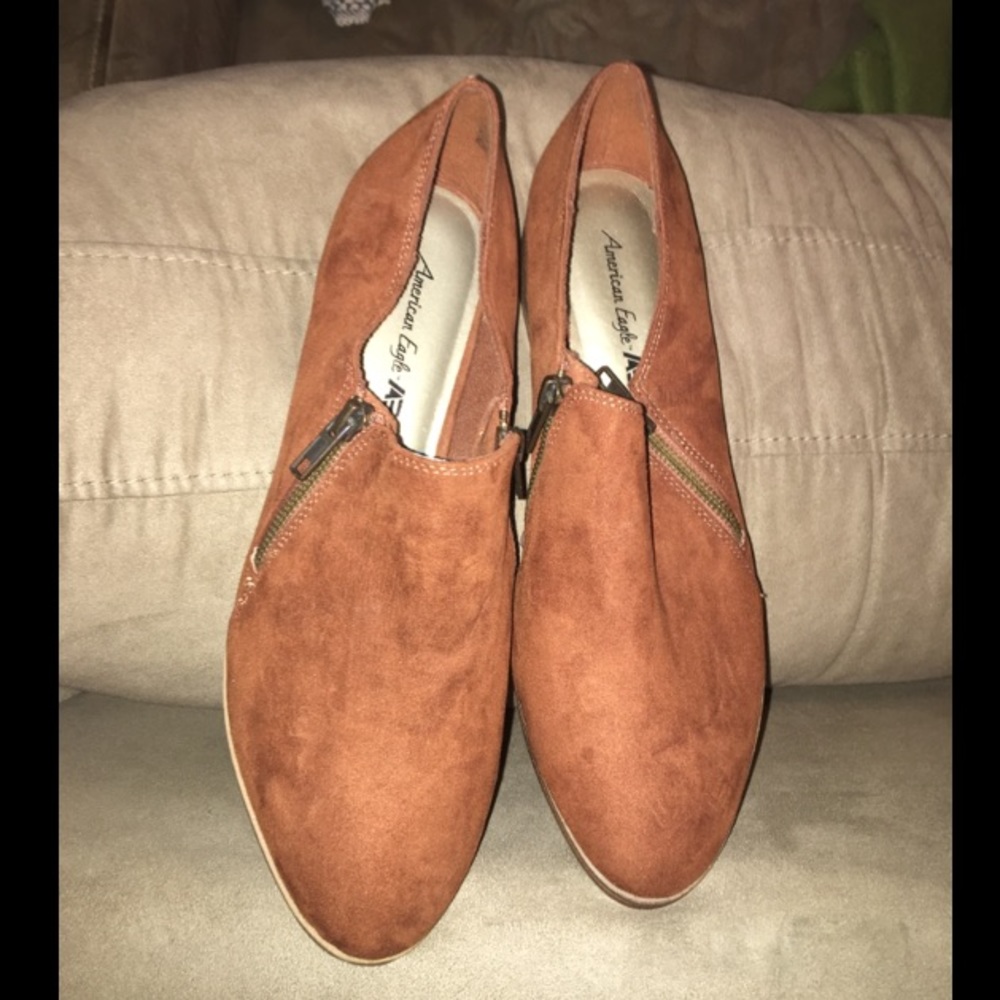 Faux suede booties